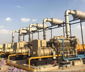 India 5×1000kW Natural Gas Gensets and 4 Sets of Compressor Sets Driven By Gas Engine